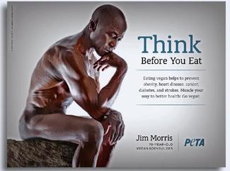 Tænk! Jim Morris hos Peta. Jim Morris is thinking about other animals in the Peta magazine.